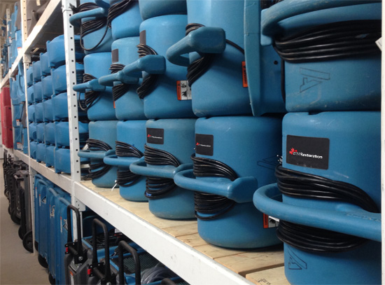 Water damage restoration rent equipment